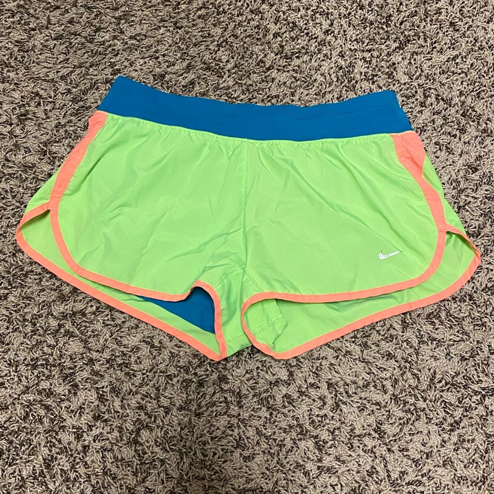 Nike neon lime green Med shorts.